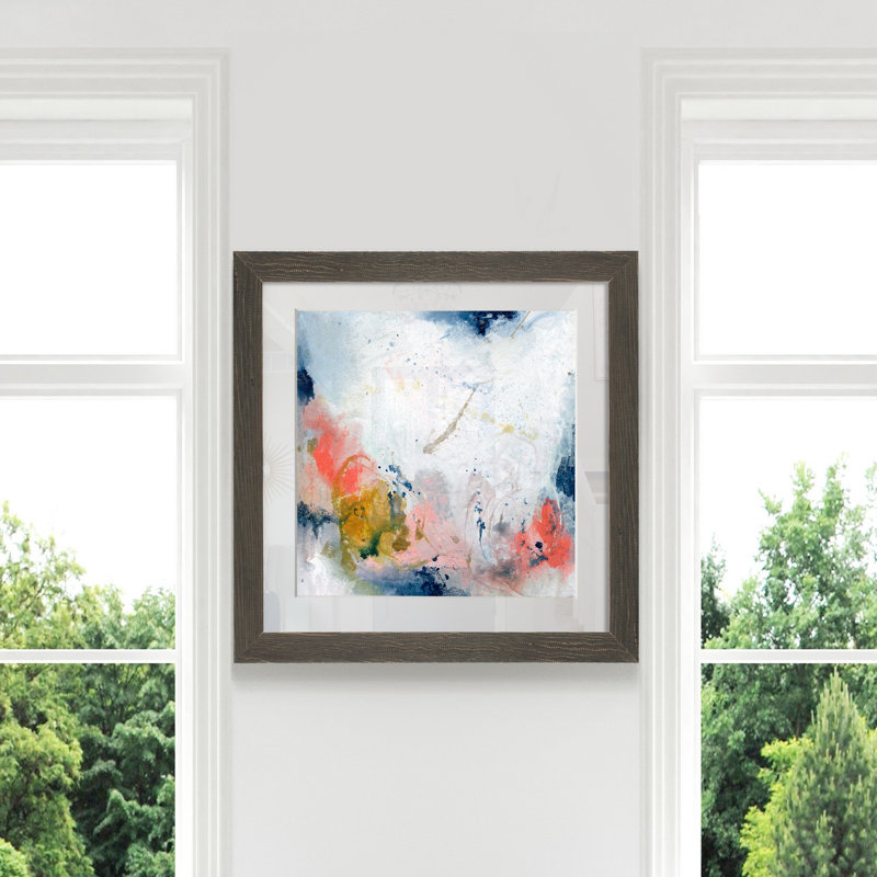 Pastel Fantasy III-impression sur papier, Encadré gris, H 21 po x l 21 po x P 1 po