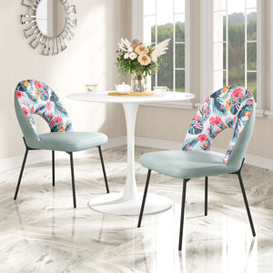 Beckon Dining Chair Multicolor Print & Green