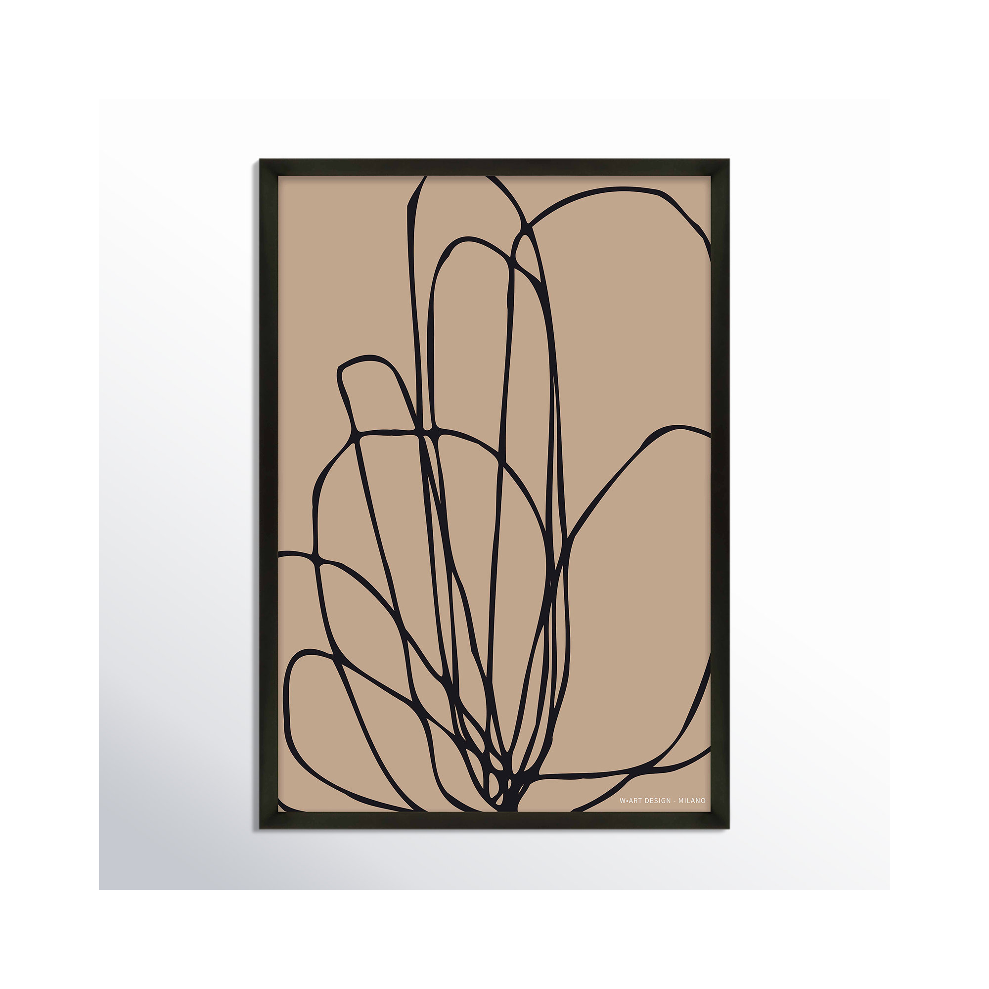 Tracings 3 by Romina Gadler, 50" H x 35" W x 1.25" D, Black Framed Canvas