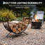 Support à bois en forme de U de 31,5 pouces, support à bûches en acier robuste, support de rangement intérieur en bois pour empiler le bois de chauffage