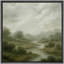 «Foggy Countryside Stream Landscape Wall Decor», reproduction d'art sur toile encadrée-310164865-310164866