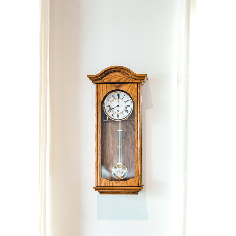Brooke Wood Pendulum Wall Clock, Cherry