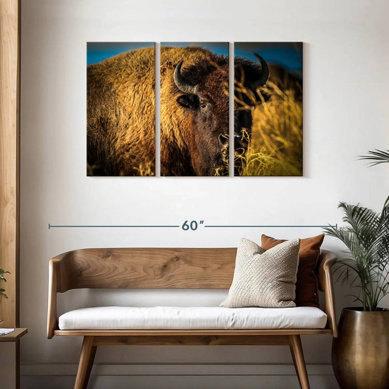 Brampt Grazing American Buffalo, 28" H x 45" W