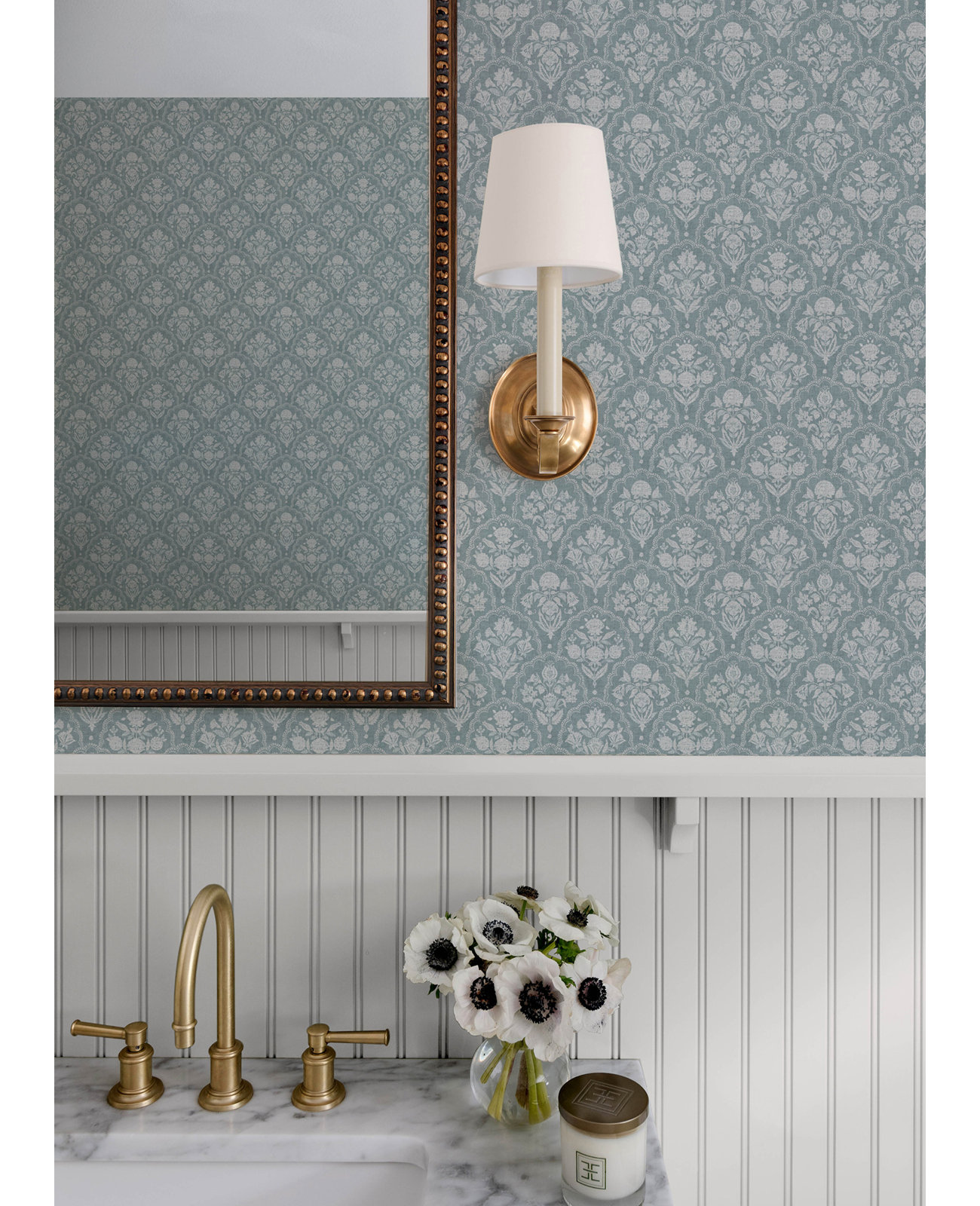 Fishscale Wallpaper Double Roll, Blue