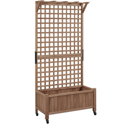Arlmont & Co. Yanine 75" H Fir Wood Planter Box with Trellis