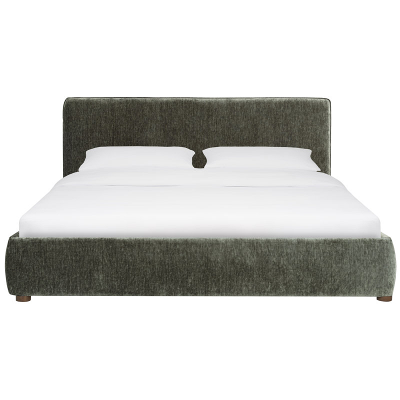Callahan Upholstered Bed, Queen, Dark Green Chenille