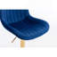 Repose-pieds chromé et base pivotante en velours à hauteur réglable et tabouret de bar simple doré, ensemble de 2, bleu marine-1393523044