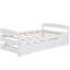 Lit plateforme simple avec lit gigogne simple, blanc