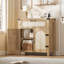 Buffet 2 pièces en rotin avec rangement, armoire de rangement de style campagnard avec tiroir