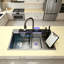 88x48cm Multifunctionl Stainless Steel Kitchen Sink left-Side Drain Sink Single Bowl with Faucet