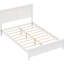 Lit plateforme blanc en bois massif avec tête de lit nouvellement améliorée, pieds moyens robustes, finition usée naturelle pour plus de confort-130155777-130155776