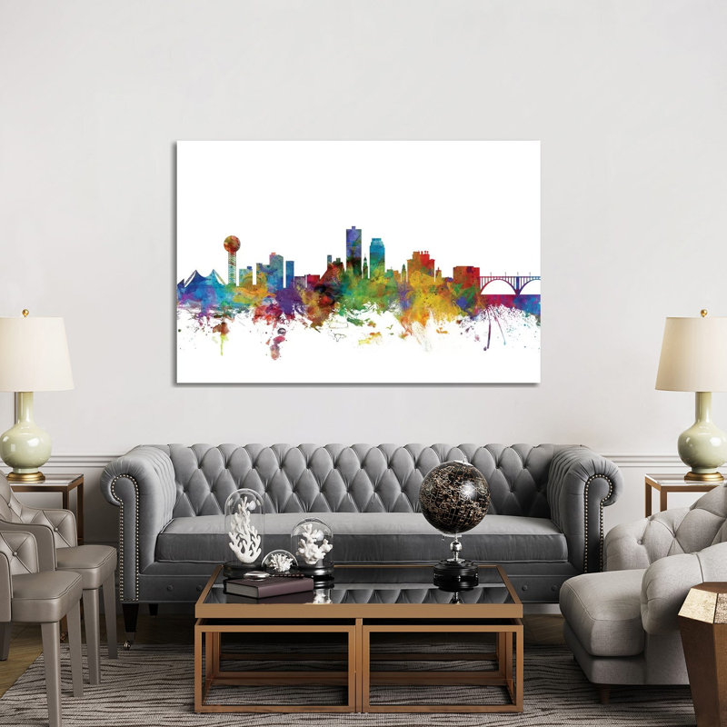 Knoxville, Tennessee Skyline by Michael Tompsett - 1 Piece Wrapped Canvas Wall Art, 152.5 cm H x 101.5 cm W