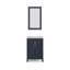 Ensemble de meuble-lavabo de comptoir en marbre blanc Carrara Elizabeth de 24 po avec miroir Elizabeth-2074134815