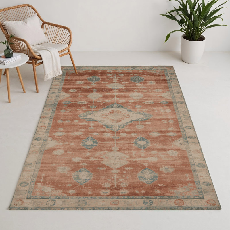 Tapis intérieur et extérieur brun Overdyed, Rectangulaire 3 pi x 5 pi