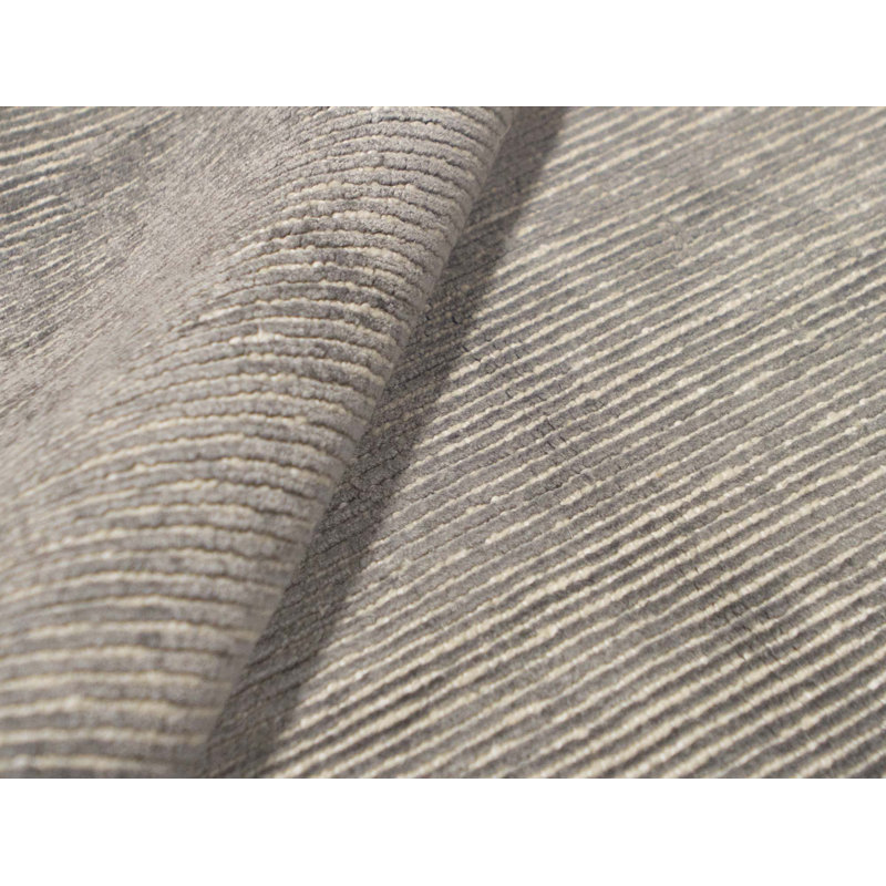 One-of-a-Kind Himalayan Hand-Knotted High-Quality Gray/Green Area Rug