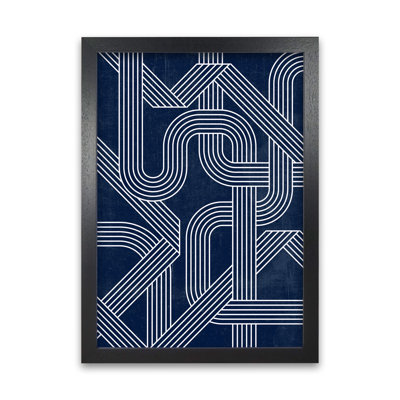 Blue Abstract Lines - Wrapped Canvas Print