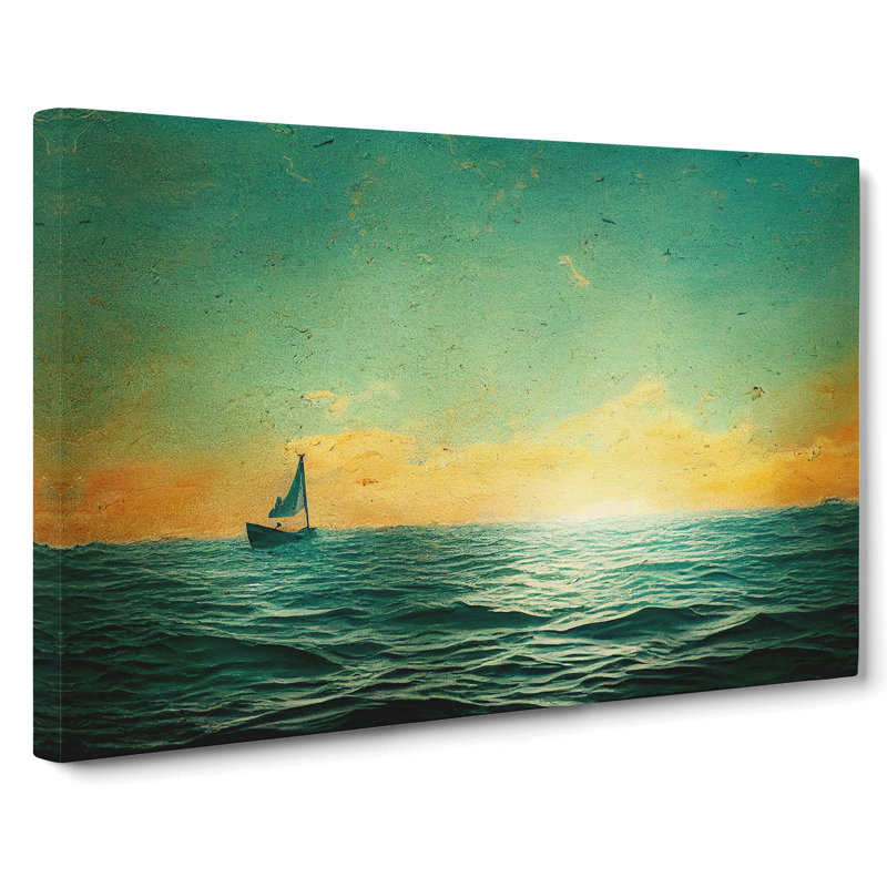 Gentle Sailing Boat - Wrapped Canvas, 50cm H x 76cm W x 3cm D