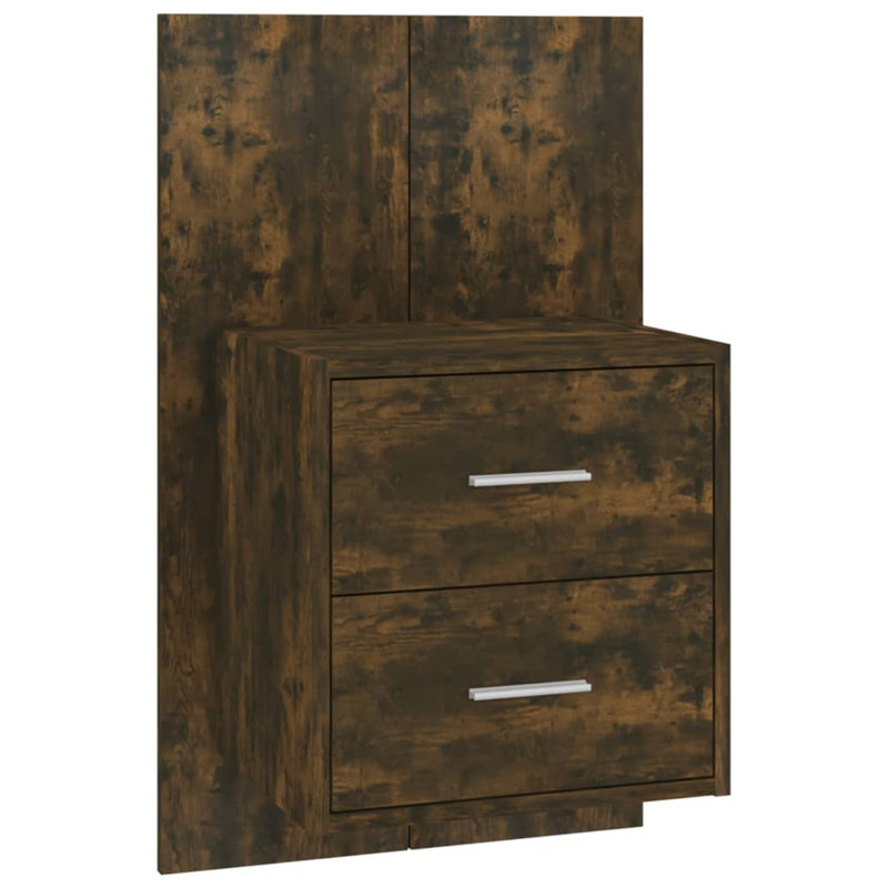 Jaicarious Wall-mounted Bedside Cabinet, Smoked Oak