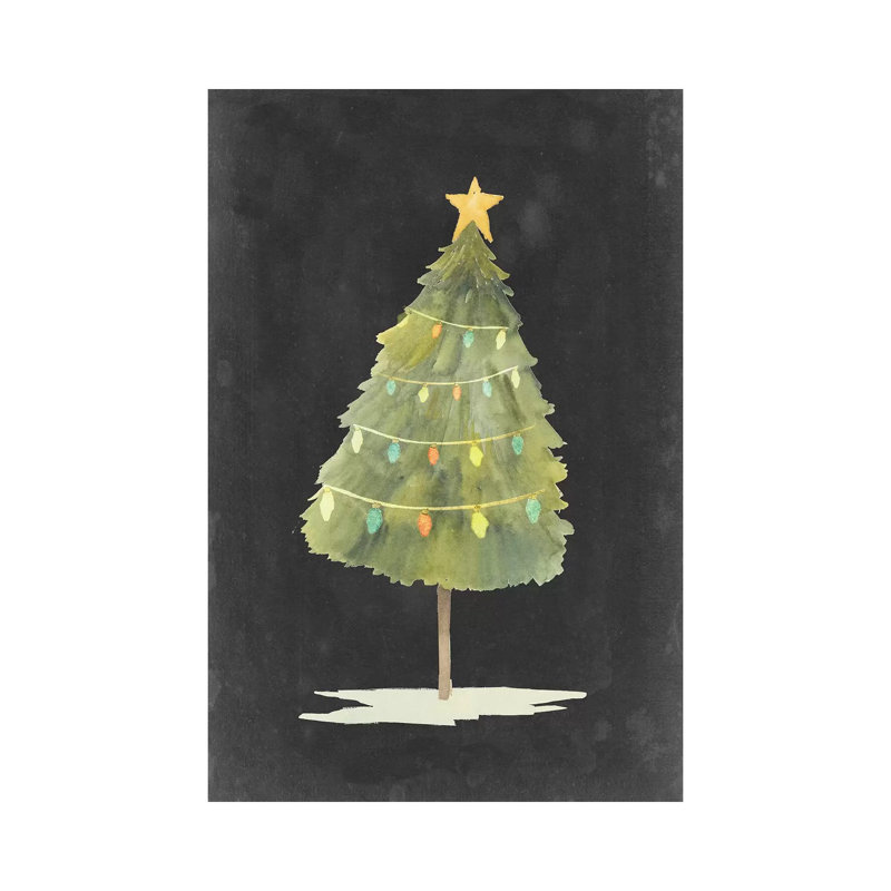 «Christmas Glow I» par Grace Popp - peinture sur toile tendue, H 12 po x l 8 po x P 0,75 po
