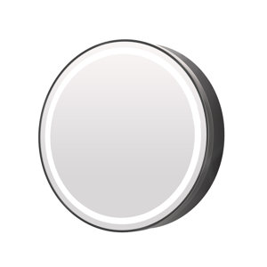 Gervon W H Lighted Framed Round Medicine Cabinet Mirror Adjustable Shelf & AC Outlets