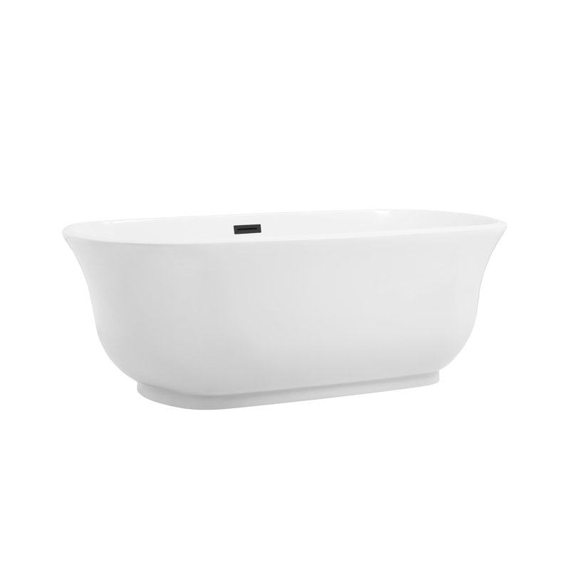 Chaylynn 67'' x 31'' Soaking Acrylic Bathtub, Matte Black