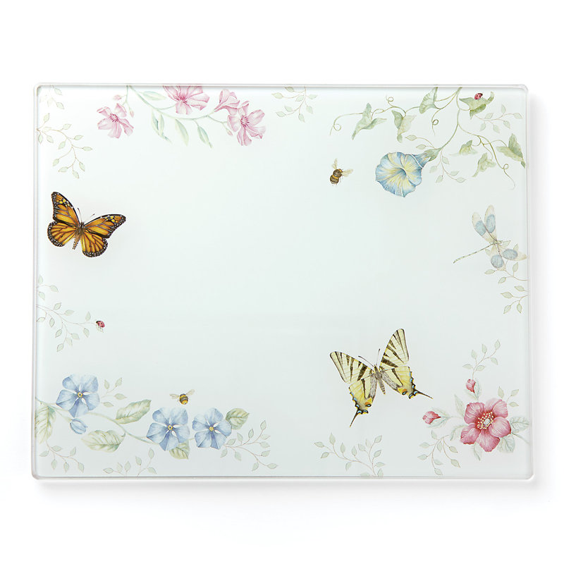 Grande planche à découper en verre Butterfly Meadow