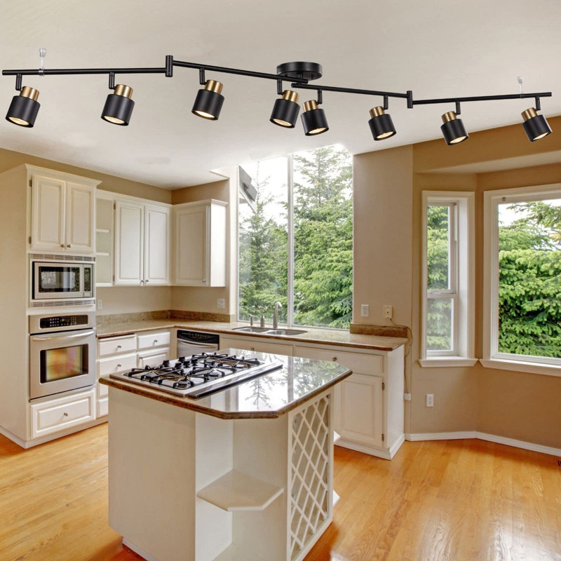8-Light Adjustable Heads Foldable Track Lighting Kit