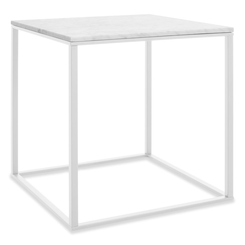 Minimalista End Table, White, Marble