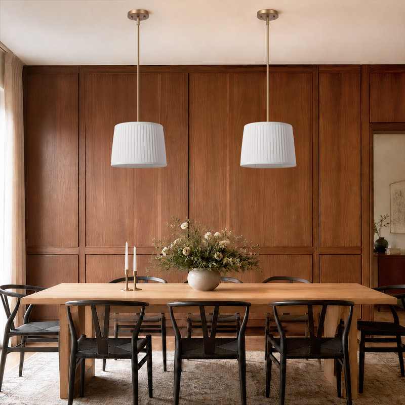 13'' W Pleated Shade Pendant Light