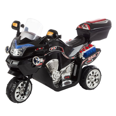 Motocyclette pour enfants - jouet à 3 roues avec marche arrière, sons et phares - Moto électrique 6 V pour enfants de 3 à 6 ans - Jouets pour enfants de Lil 'Rider (noir)