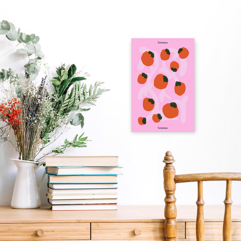 Art mural de tomates roses fraîches, H 18 po x l 12 po