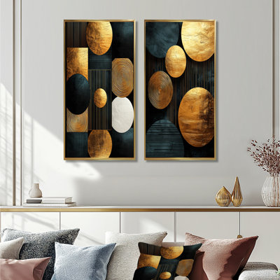 Geometric Art Decor Essential Forms V - Abstract Wall Art 2 Pieces