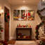 Ensemble de 3 impressions sur toile, "Christmas Santa Fabrication Holiday Jam In Kitchen"-726948362