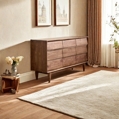 Commode d'appoint en bois massif noyer noir