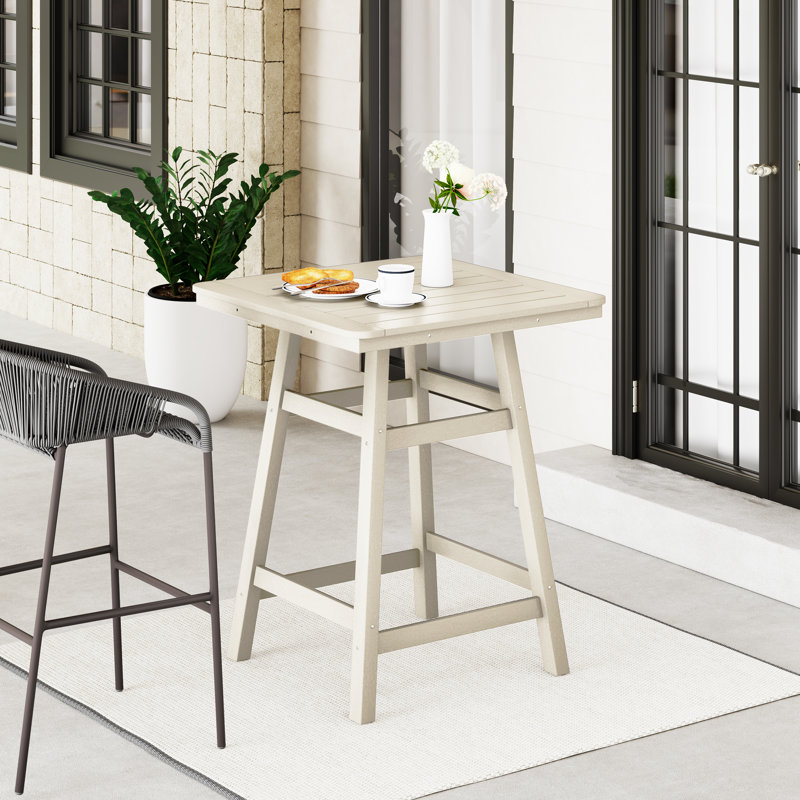 Table de bar extérieure carrée L 30,8 po x l 30,8 po Laguna, Gris clair