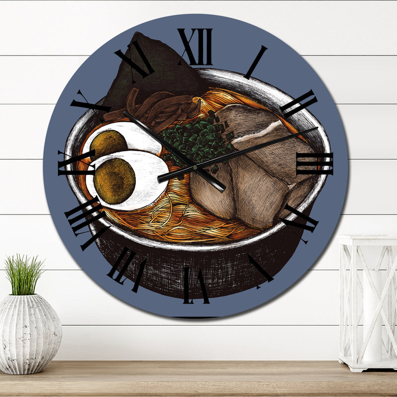 Horloge murale brune Ramen, Petit