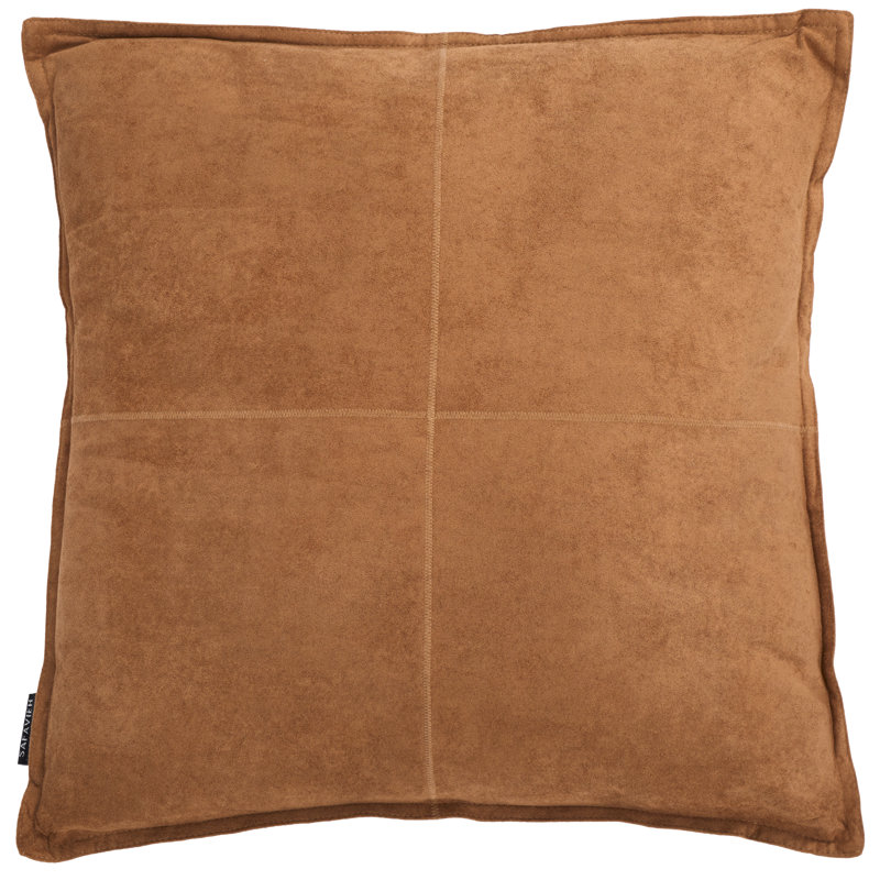 Camel Faux Suede 18-inch Square Throw Pillow