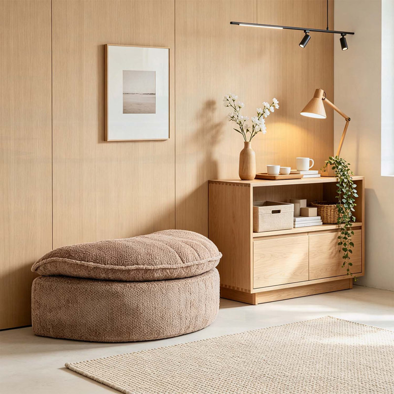 Repose-pieds polyvalent autonome pour la détente et le confort, parfait pour la lecture, les films et le yoga, Polyester café