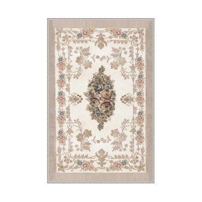 Premium Woven Area Rug (1.6 x 2.6 Feet), 100% Polyester, 0.3 in Pile Height | Antibacterial, Non-Slip PVC Dot Underside | Machine Washable, 3D Digital Print | Ideal for Living Room, Bedroom & Entryway Decor