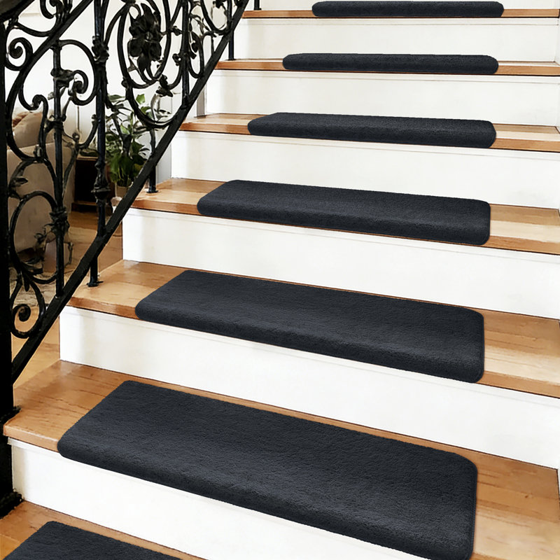 Tapis d'escalier intérieur antidérapant Scarlettrose, Gris foncé, 14