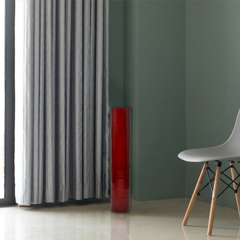 Vase de plancher décoratif contemporain en bambou de 30 pouces de hauteur, Rouge