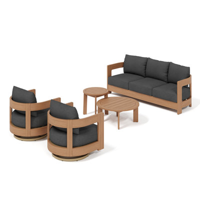 Frances 5-Person Eucalyptus Patio Seating Group