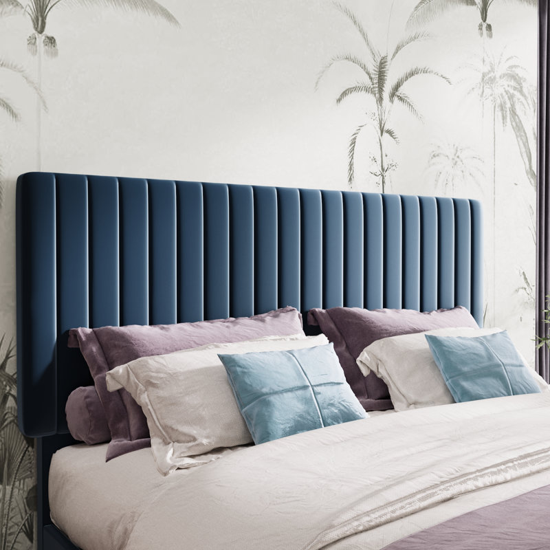 Dunphy Velvet Upholstered Platform Bed - Adjustable