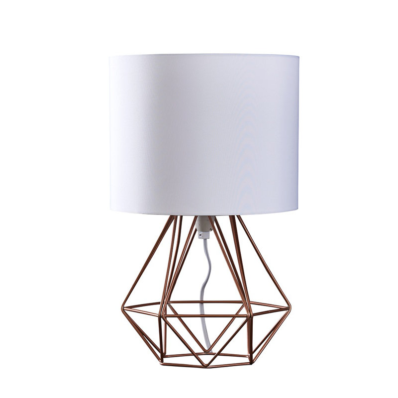Bartelt Metal Table Lamp, Yes, Copper Base/White Shade, G