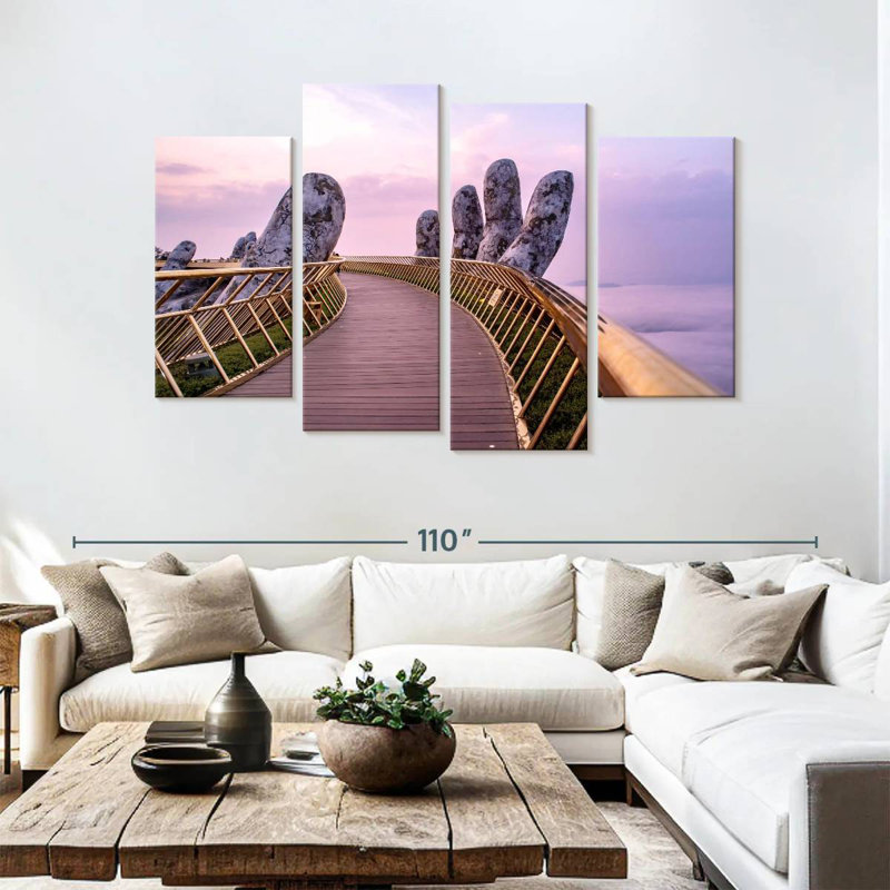 Lilie Iconic Vietnam Golden Bridge, H 54 po x l 84 po