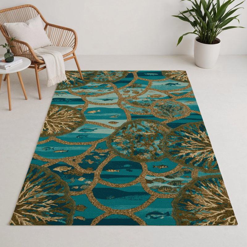 Tapis d'intérieur et d'extérieur vert Nature, Rectangle 5 pi x 7 pi