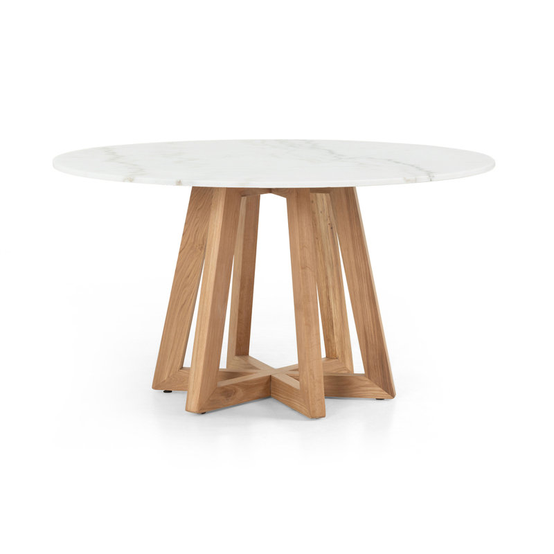 Creston Round Marble Dining Table, 30" H x 55" L x 55" W