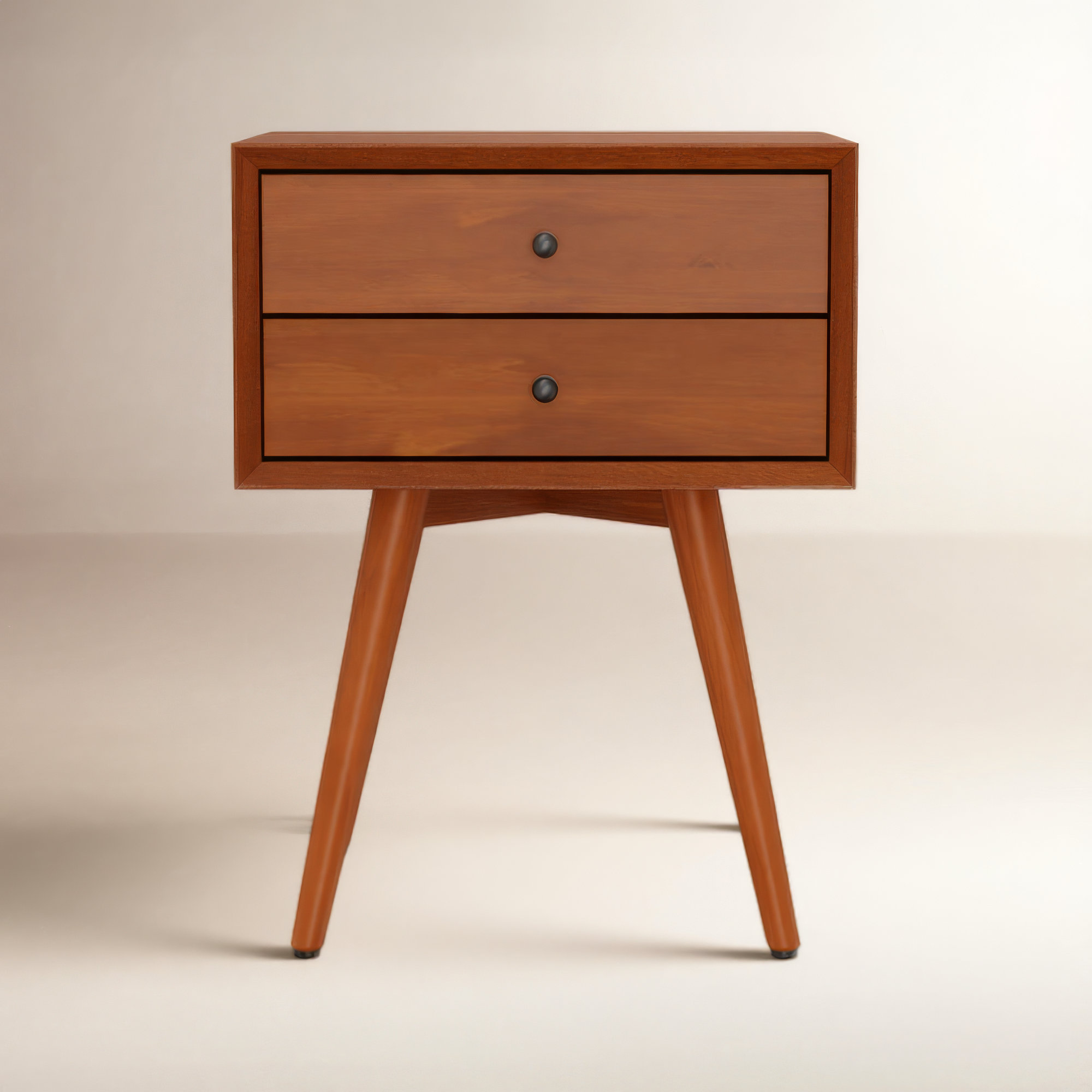 Williams 2-Drawer Mini Nightstand, Chestnut