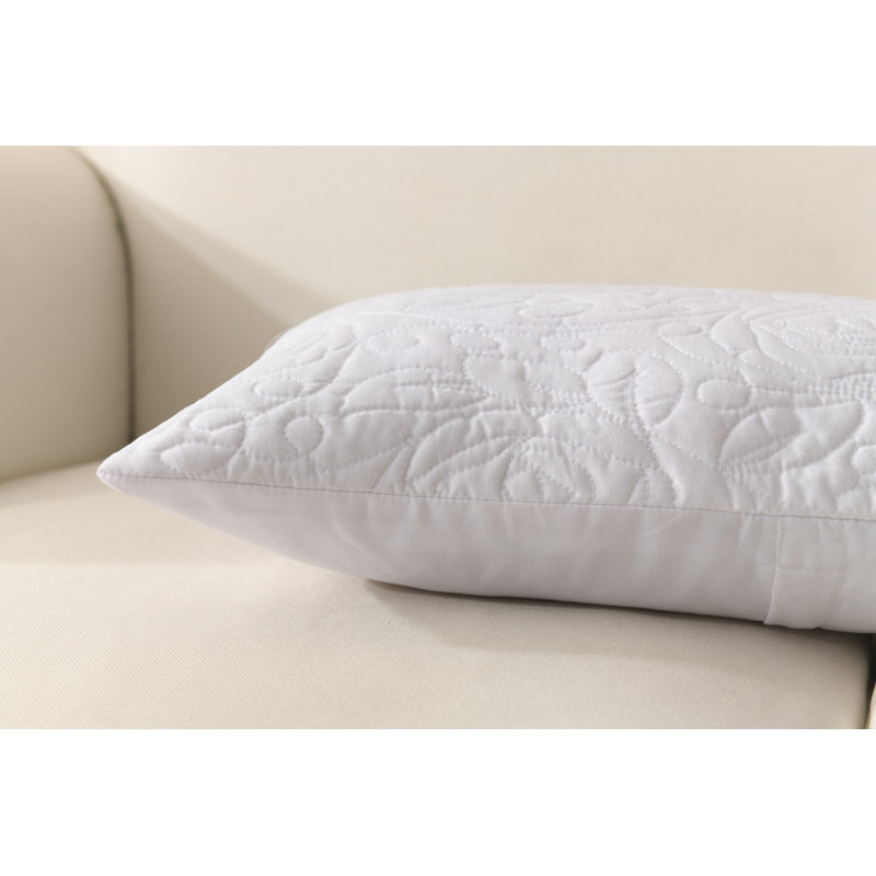 White Embroidered Cotton Polyester Euro Sham Set