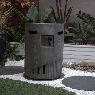 32000 BTU, CSA Certification Diameter 20 Inch Round Outdoor Gas Fire Pit,Contain 2.5Kg Lava Stone And Rainproof Cover,Magnesium Oxide Cultured Stone Surface Finished,More Suitable For Outdoor Garden